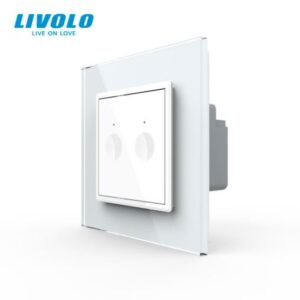 Intrerupator tactil dublu, cap scara / cruce, rama sticla